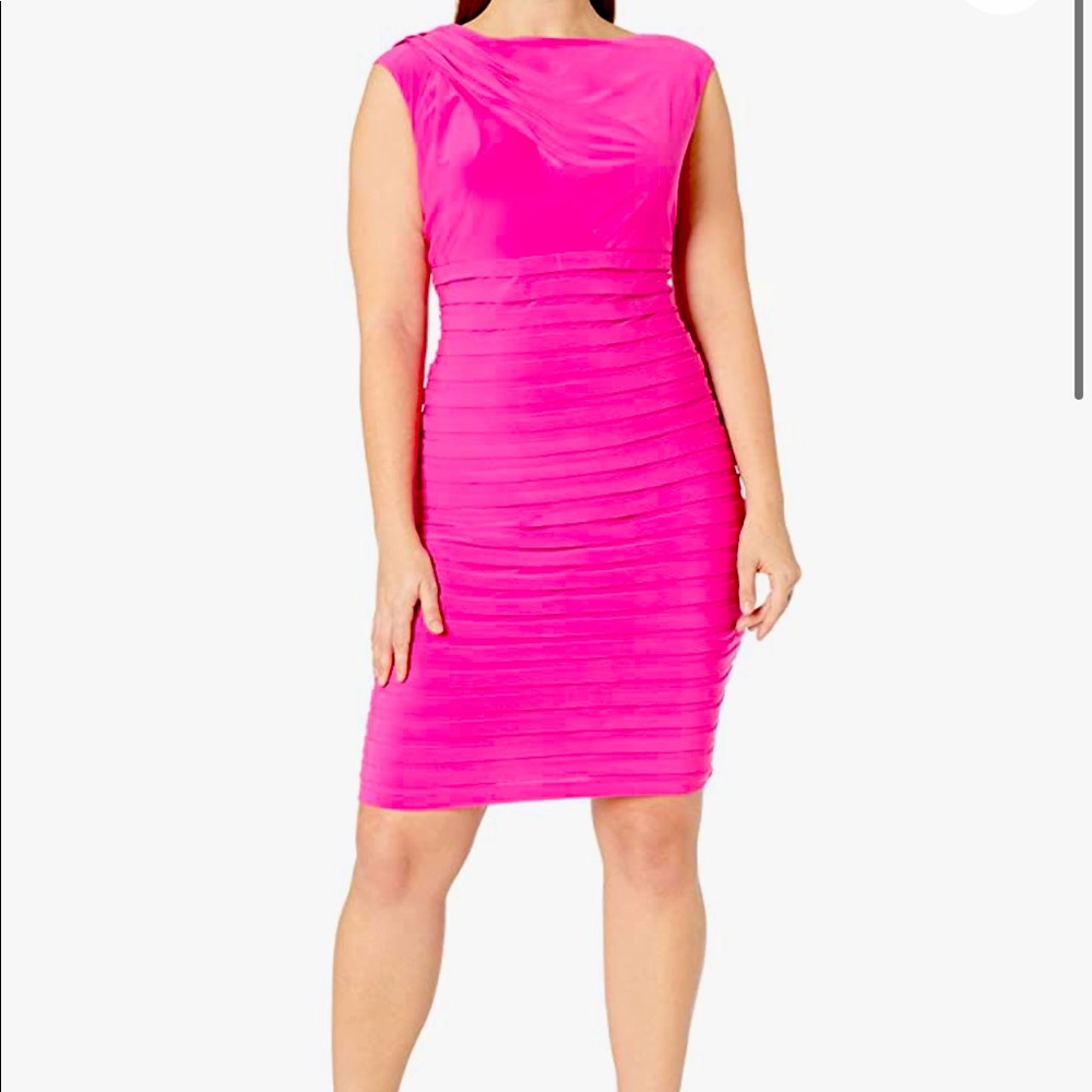 🆕Adrianna Papell Assymetric Draped Band Pink- 20W